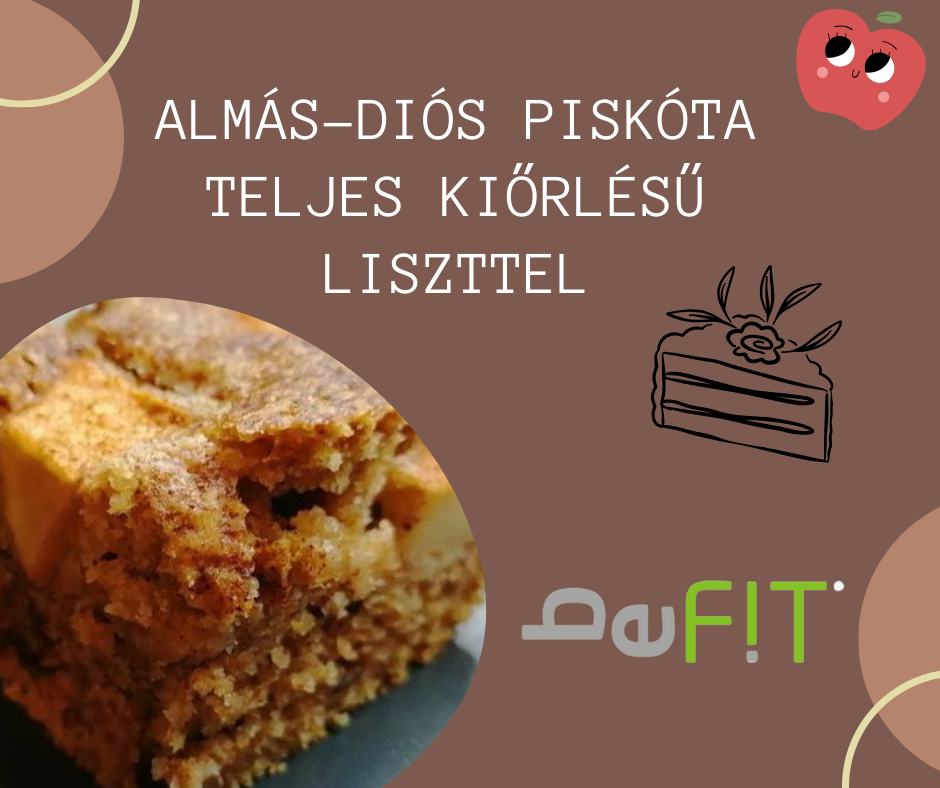Almás-diós piskóta teljes kiőrlésű liszttel