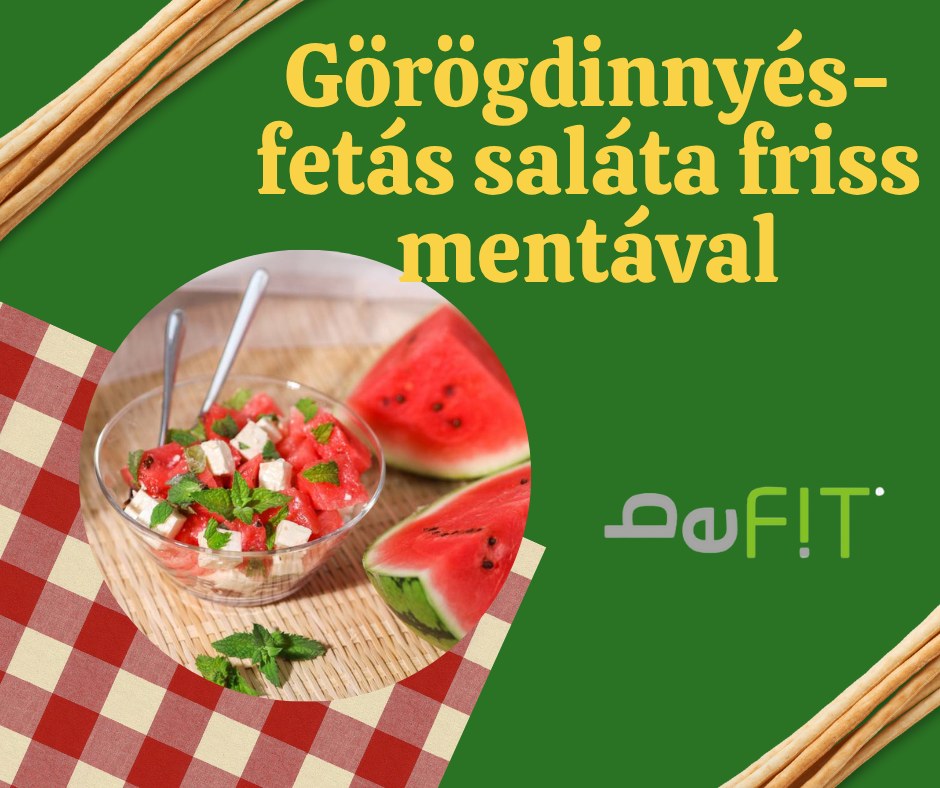 Görögdinnyés-fetás saláta friss mentával