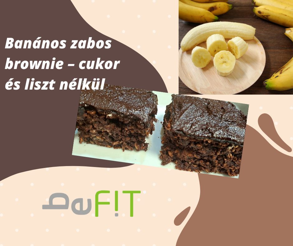 Banános zabos brownie – cukor és liszt nélkül