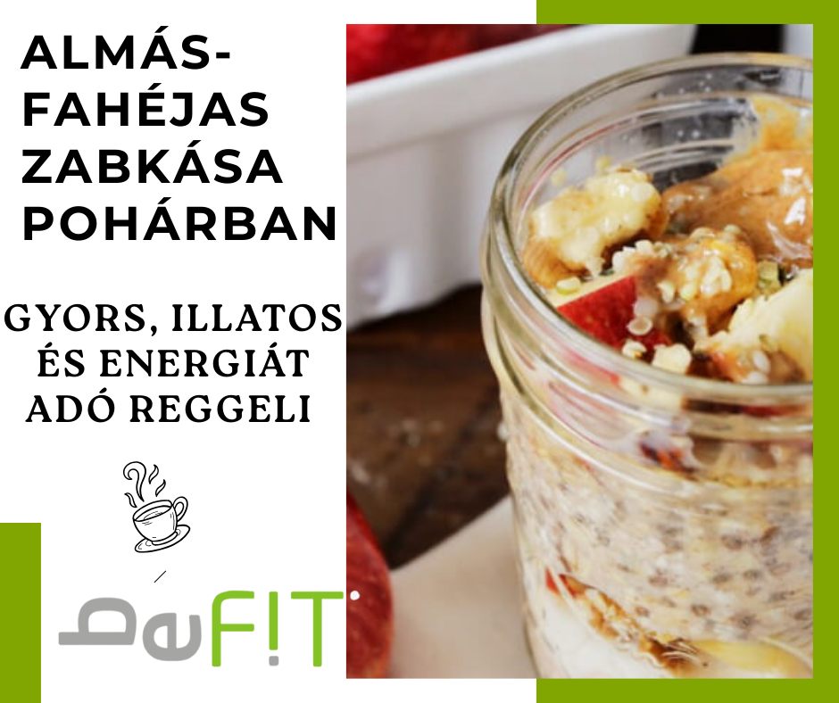 Almás-fahéjas zabkása pohárban