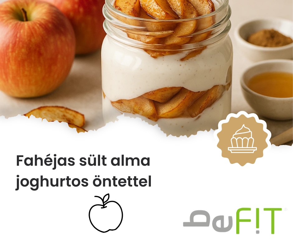 Fahéjas sült alma joghurtos öntettel