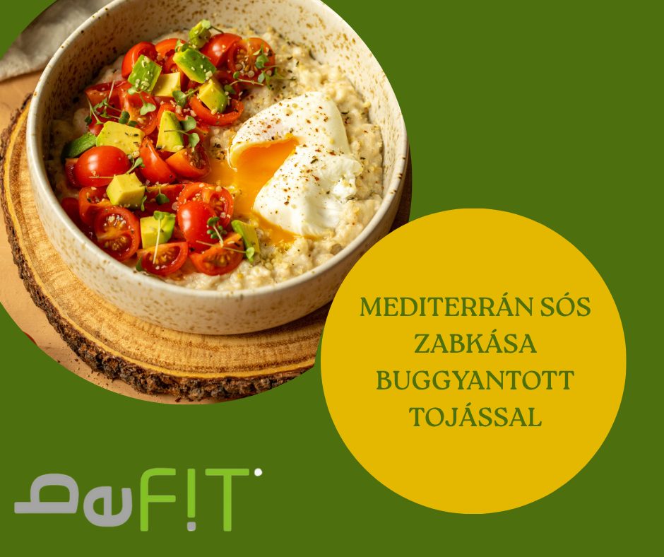 Mediterrán sós zabkása buggyantott tojással