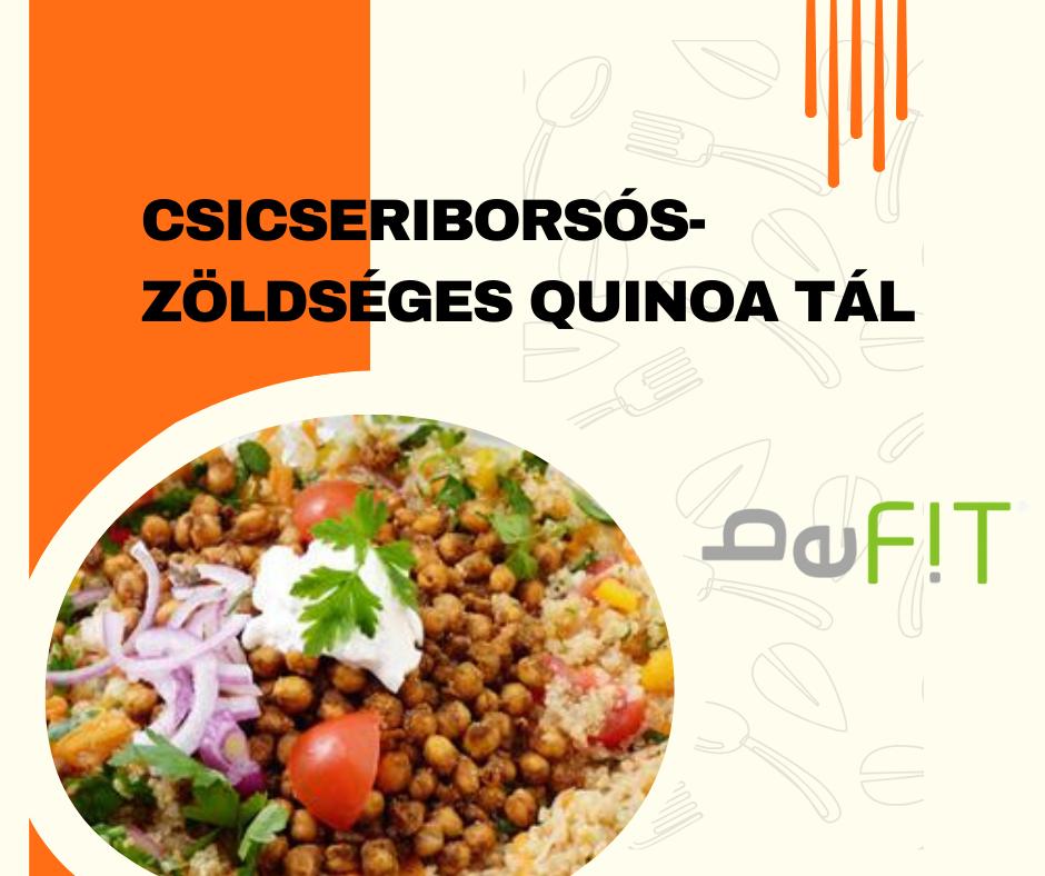 Csicseriborsós-zöldséges quinoa tál